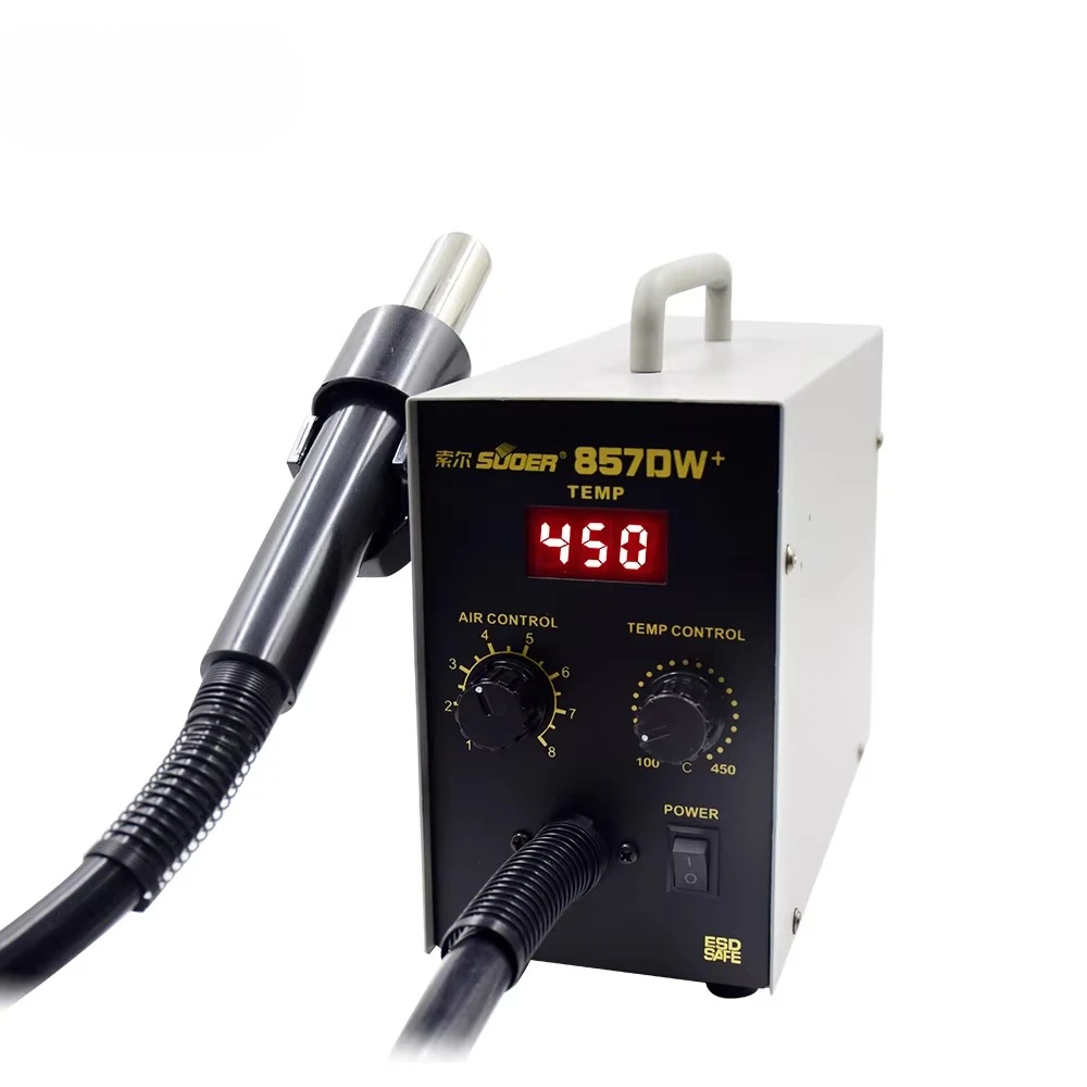 Estação de pistola de calor digital de 600 W com pistola de ar quente ajustável com temperatura de soprador rápido para retrabalho BGA