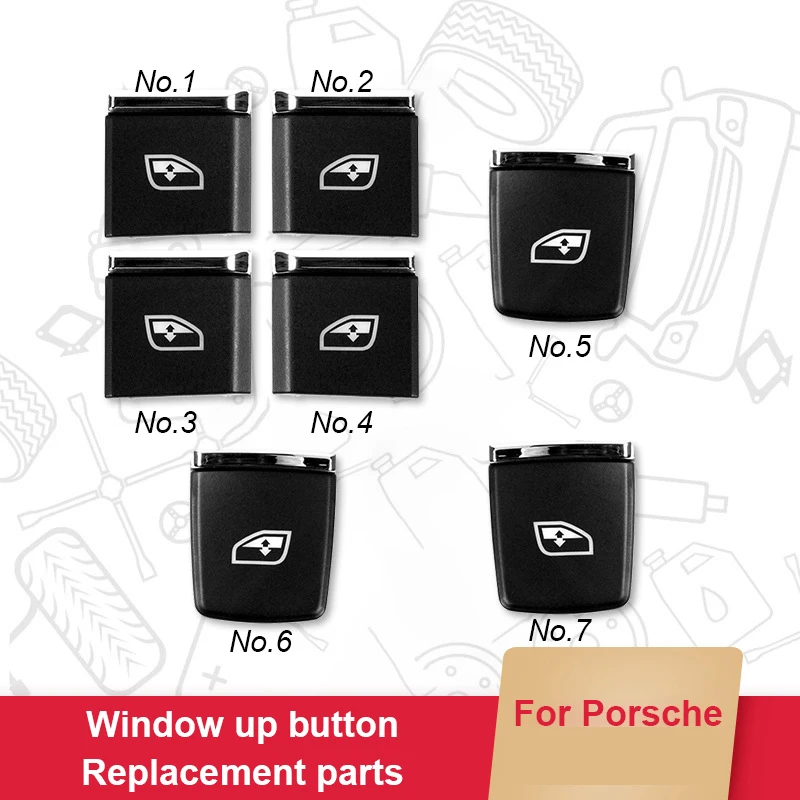 

For Porsche Cayenne 2011-2017 Panamera 2010-2016 Macan 2014-2021 Car Window Lifter Button Cap Replacement Windows Switch Button