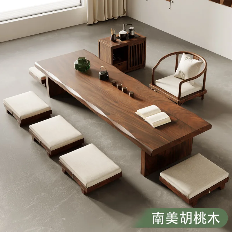 South American walnut tatami tea table sitting on the floor bay window coffee table tea table