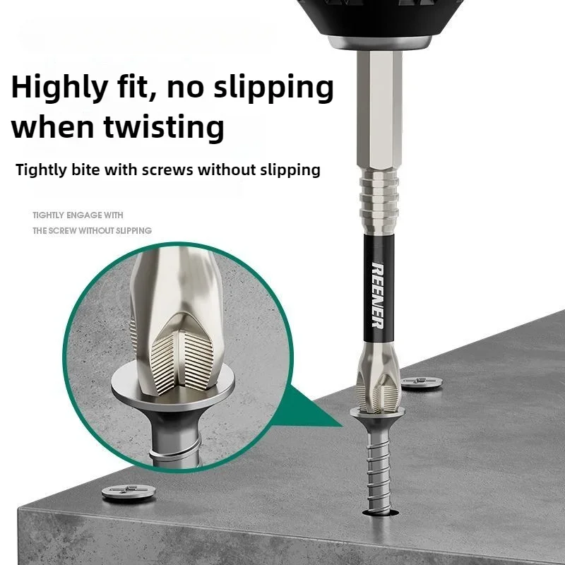Juego de tornillos de conductor eléctrico para el hogar, cabeza cruzada magnética antideslizante, brocas de destornilladores eléctricos de alta dureza, 6 uds.