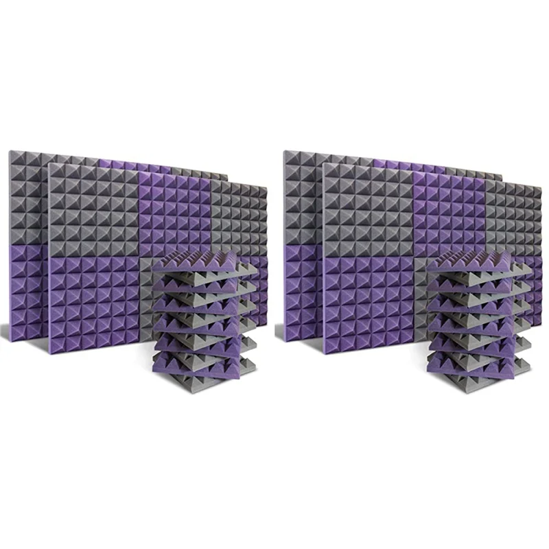 

Акустические панели B72A, 48 шт., звукоизоляционные пенопластовые панели, звукоизоляционные клинья для студий, пенопласт для снижения шума на стенах, для музыкальных студий и т. д.