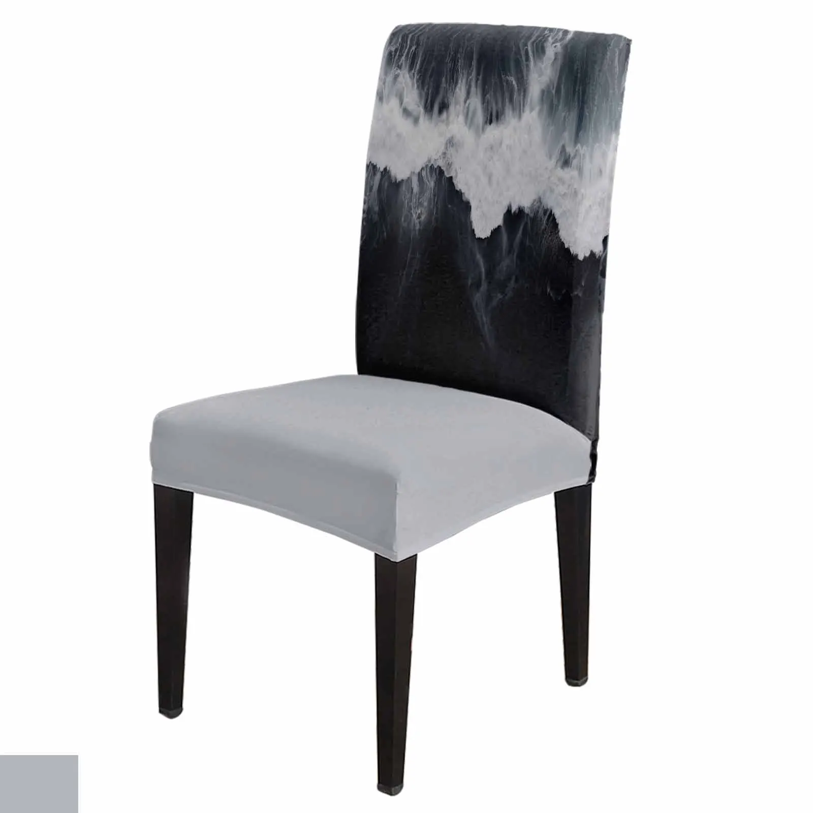 Ocean Black Beach Wallpaper 4/6/8PCS Spandex Elastic Chair Case For Wedding Hotel Banquet Dining Room