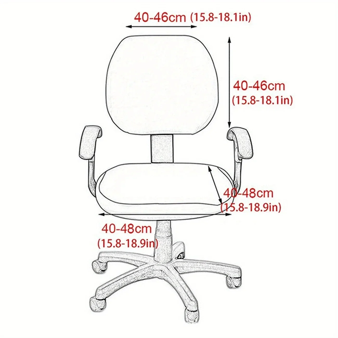 2pcs/set Universal Solid Spandex Chair Cover for Office Computer Anti-Dust Split Seat Armchair Protector