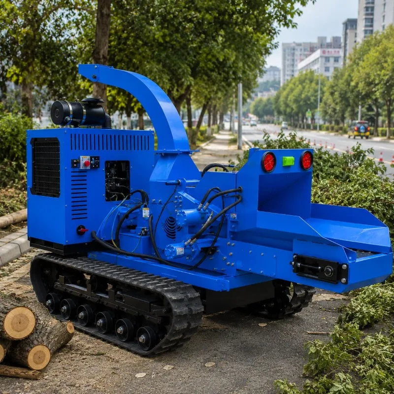 Wood Chipper Machine Customized Hydraulic Feed Self Propelled for Forestry Roadside Tree Maintenance