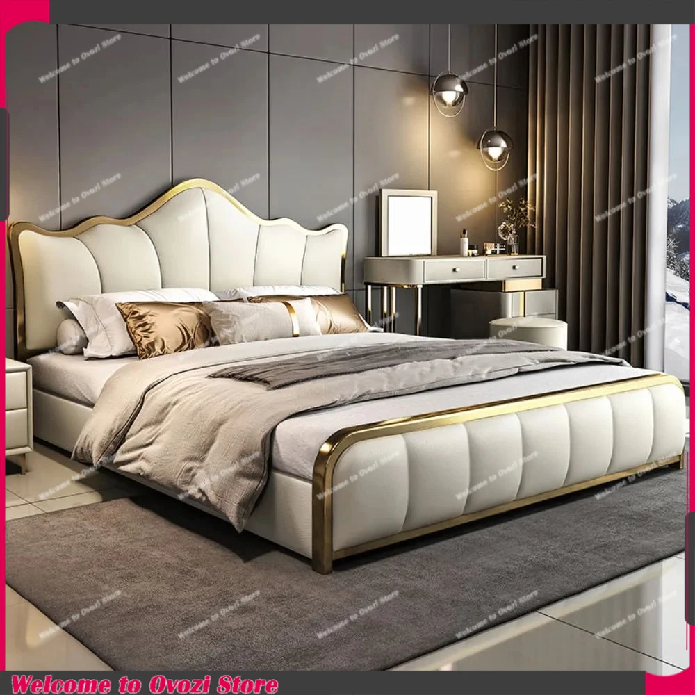 

Nordic Storage Beds Frames Waterproof Woman Metal King Size Beds Modern Luxury Camarotes Para Dormitorio Home Accessories