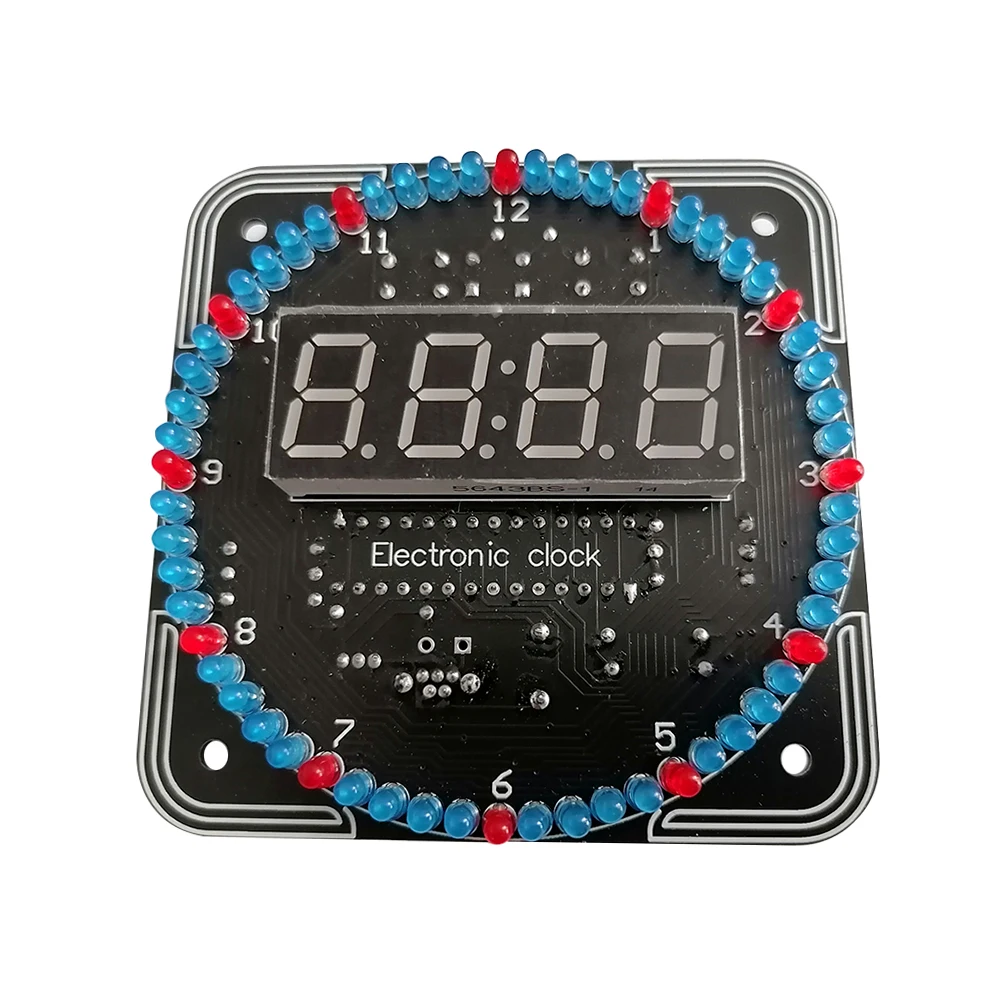 Digital DIY Electronic Clock Kit Light Control Rotation Digital LED Temperature & Time Display Tool Set for Soldering Practice