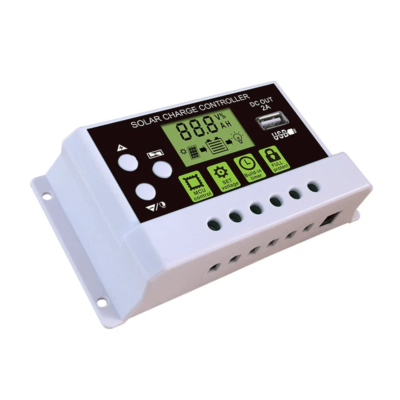Kontroler ładowania słonecznego 10A-60A Auto 12V 24V Akumulator litowo-ołowiowy / kwasowo-ołowiowy Kontroler rozładowania PWM Wyjście USB DC