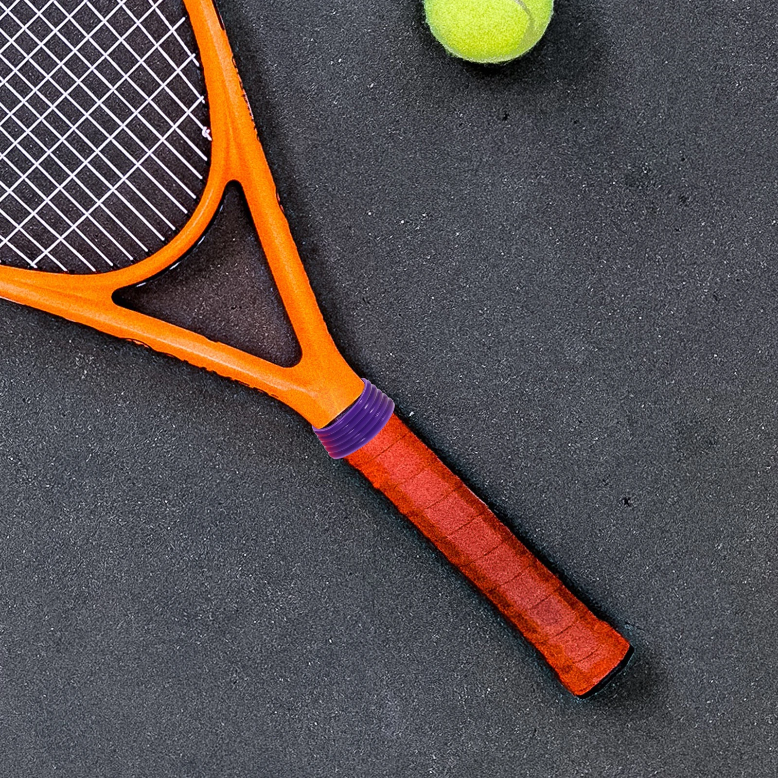 

8pcs Ball Racket Anti-Slip Rings Elastic Silicone Grip Bands For Tennis Badminton Rackets Compact Reusable Non-Skid Racket