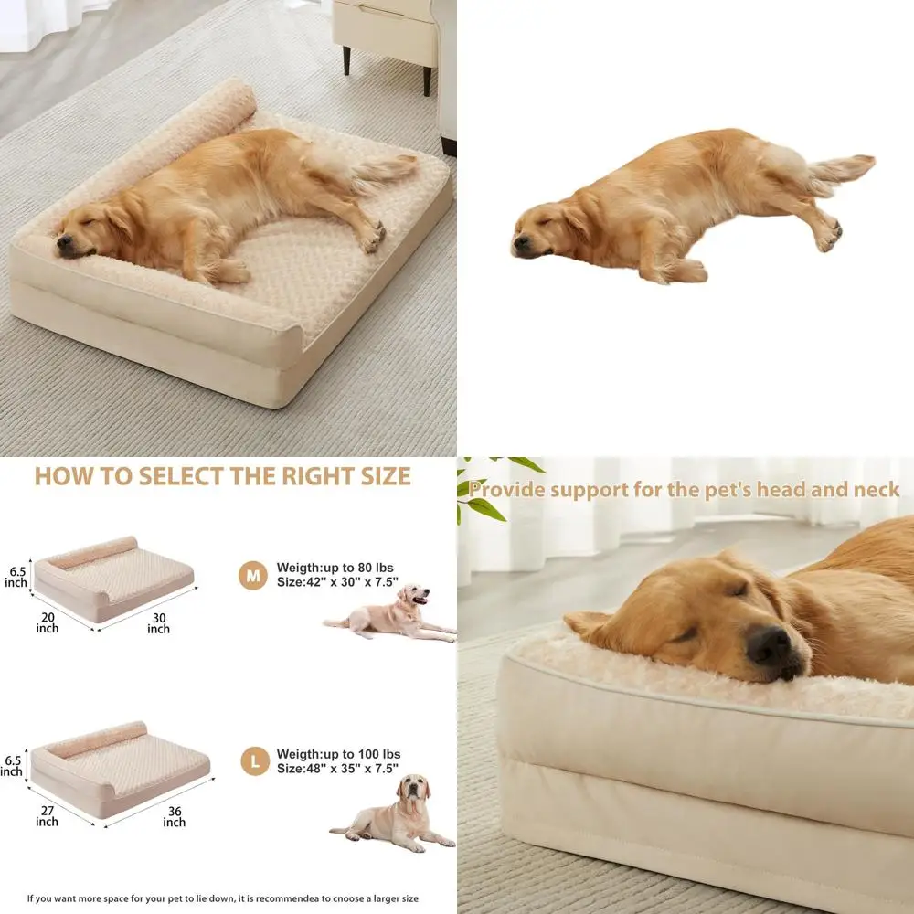 

Large Waterproof Sofa Dog Bed with Removable Cover for Big Dogs - Nonskid & Washable Pet Bed