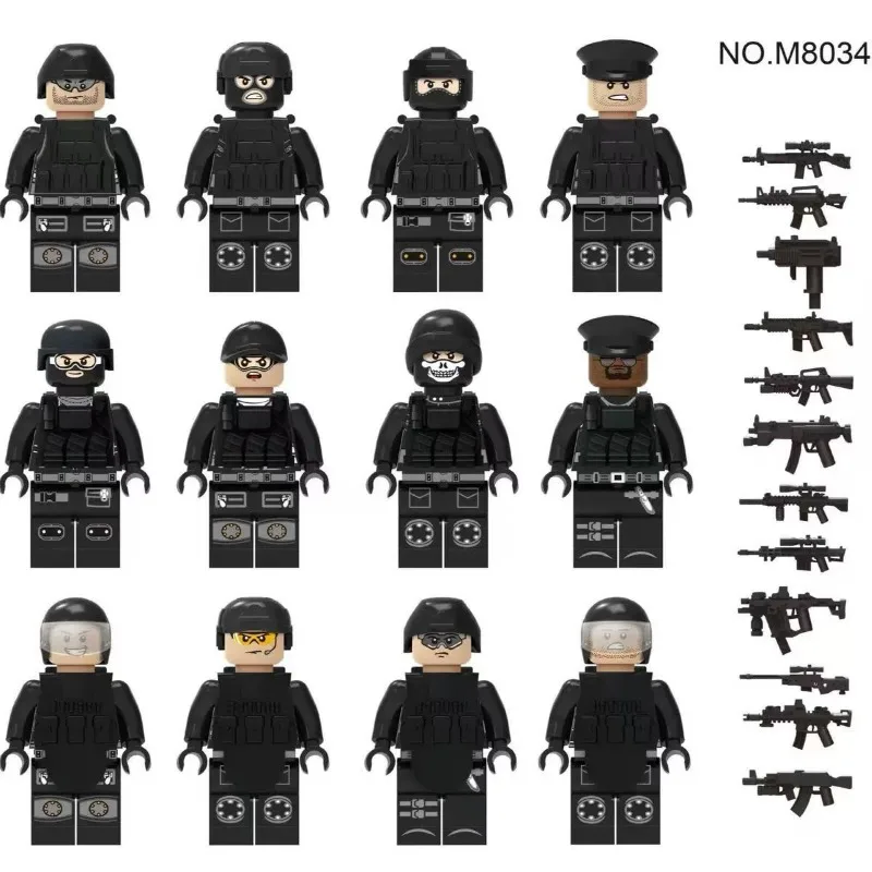 لعبة الشرطة الخاصة المضادة للإرهاب M8086 دمى بشرية، شخصيات صغيرة، ألعاب أطفال، هدايا عيد الميلاد، شخصيات كرتونية.