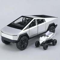 1:32 Cybertruck Off Road Vehicle Diecast Model Car Truck Pickup Pull Back Children's Toy Collectibles Birthday Gift With Friend