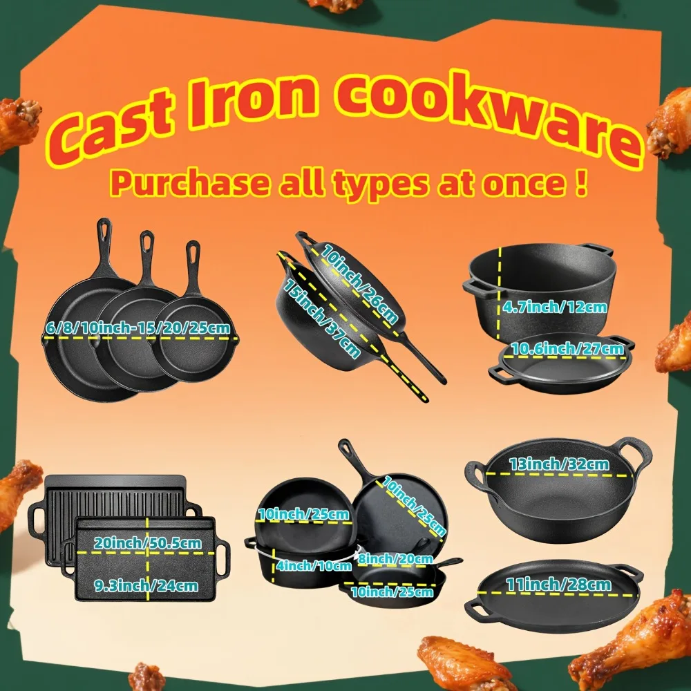 3-Piece Pre-Seasoned Cast Iron Set 4