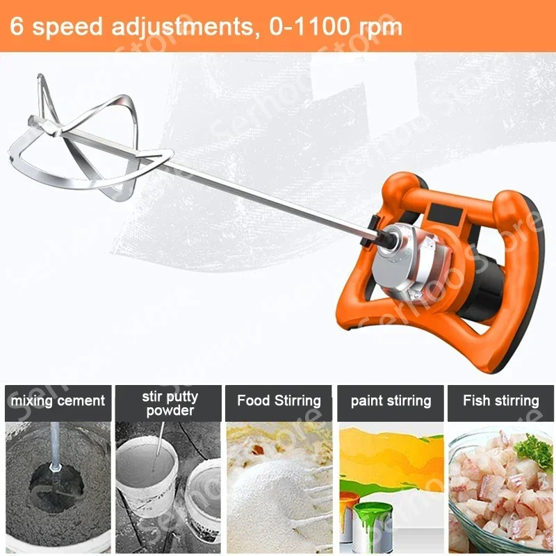 Industrial Grade Mixer 6 Gear Adjustable Speed 2800W/3000W Handheld Paint Cement Plaster Mortar Coating Mixer Putty Powder