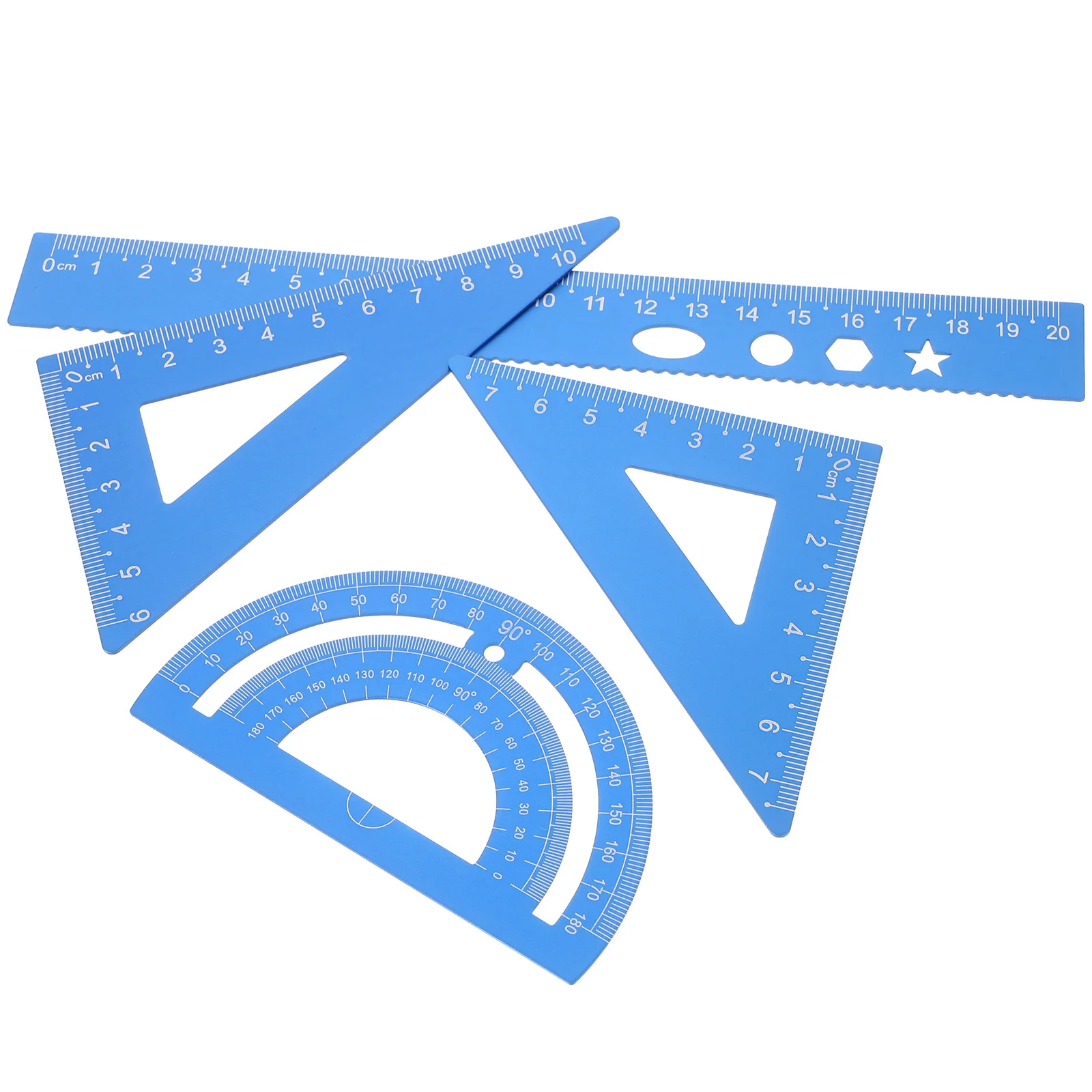 1 Set Aluminum Alloy Straight Edge Ruler Set Precision Measuring Kit For School Office Architecture Drafting Tool Student