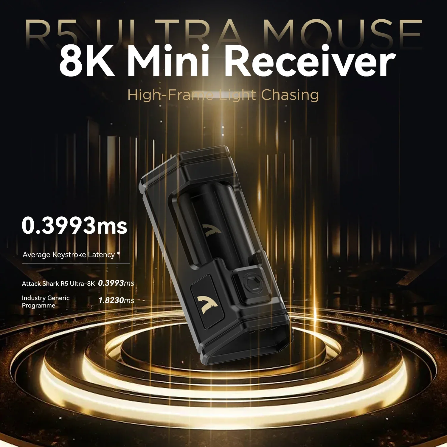 ATTACK SHARK R5 Ultra Koolstofvezel Draadloze Gaming Muis PixArt PAW3950MAX Gaming Sensor 42000 DPI 8000Hz MCU Nordic 52840 Voor PC