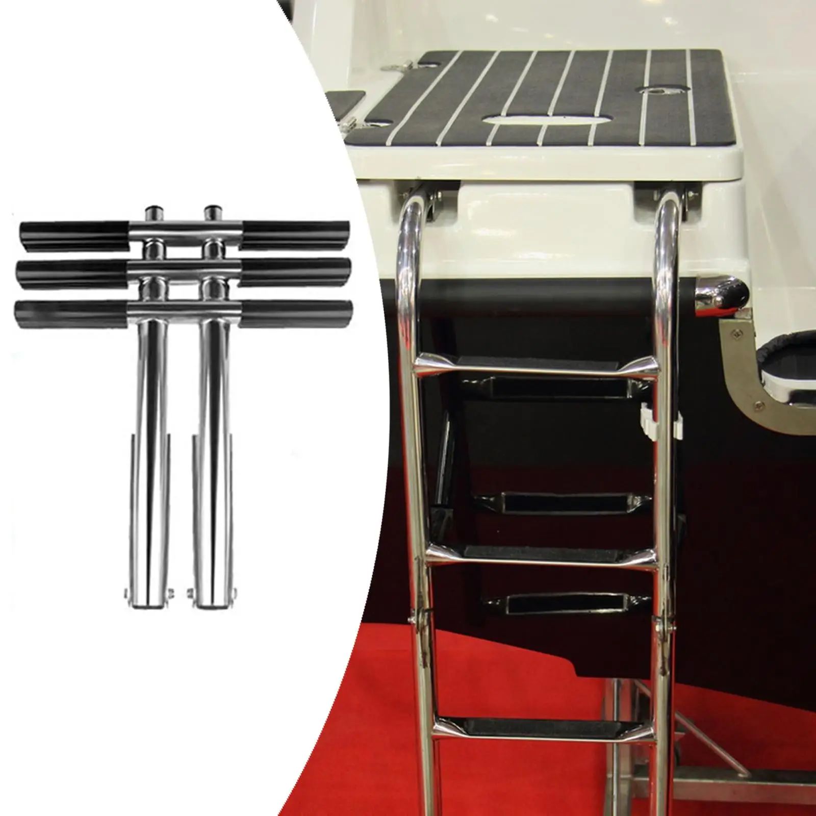 

Heavy Duty Stainless Steel Boat Ladder Folding Marine Dock Extension Steps for Yacht Speedboat Anchoring