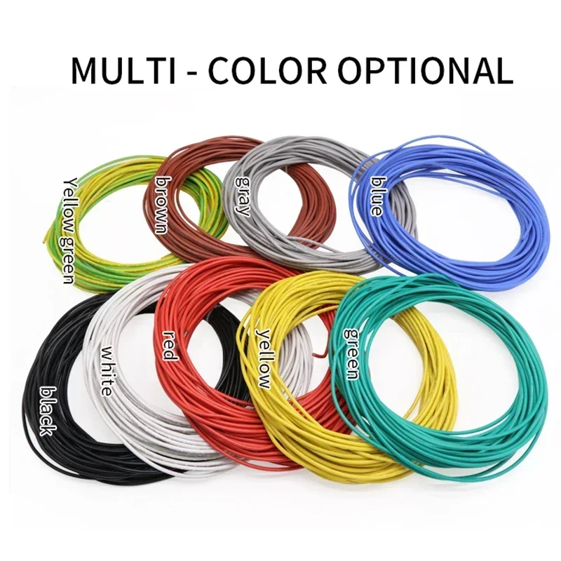 2/5/10M UL3135 Soft Flexible Silicone Wire High Temperature Resistant 30 28 26 24 22 20 18 16 14 12 AWG  Electronic Copper Wire