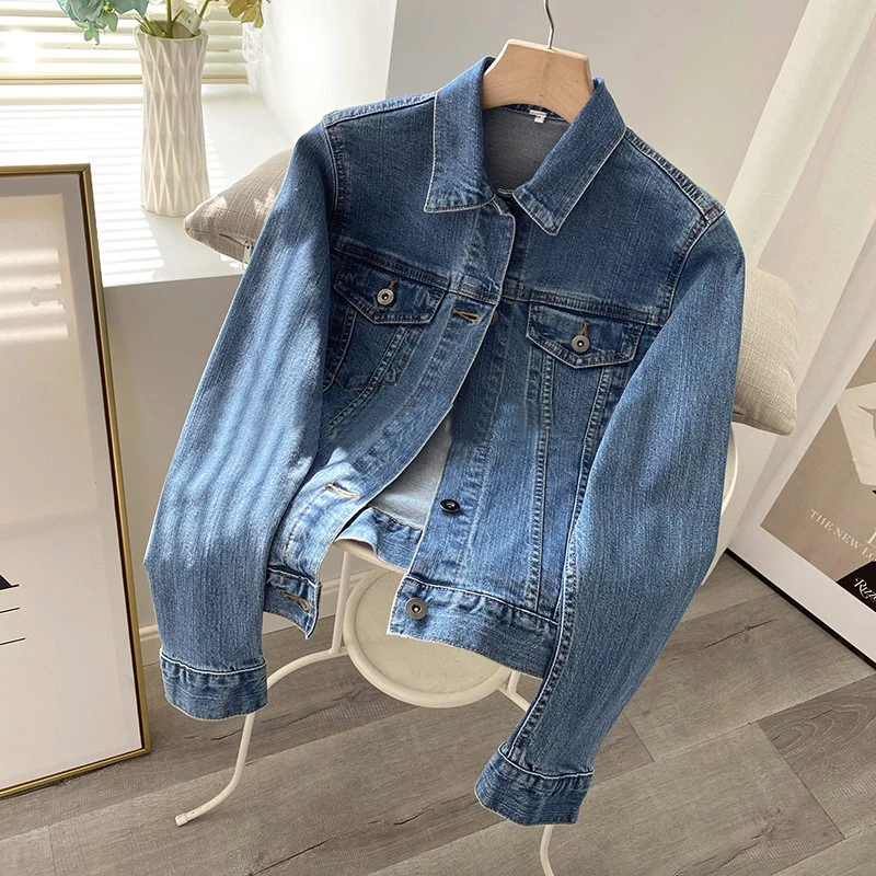 

Джинсовая одежда Slim Fit в стиле ретро, верхняя одежда Jaet ort, модный эластичный воротник, весеннее повседневное деловое пальто из смеси хлопка