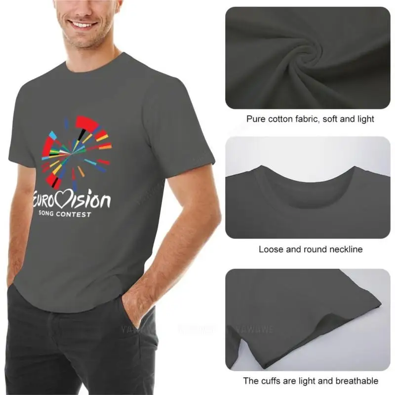 tshirt man summer tees eurovision song contest classic logo T-Shirt summer clothes Blouse men clothing