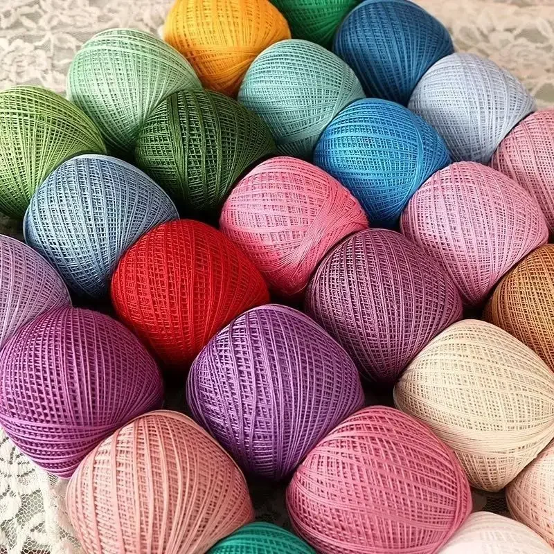 

50g Size 6 Lace Yarn Cotton Crochet Thread Colourful Thread Ball Handmade Embroidery Cross Stitch Needlepoint DIY Crochet Dolls