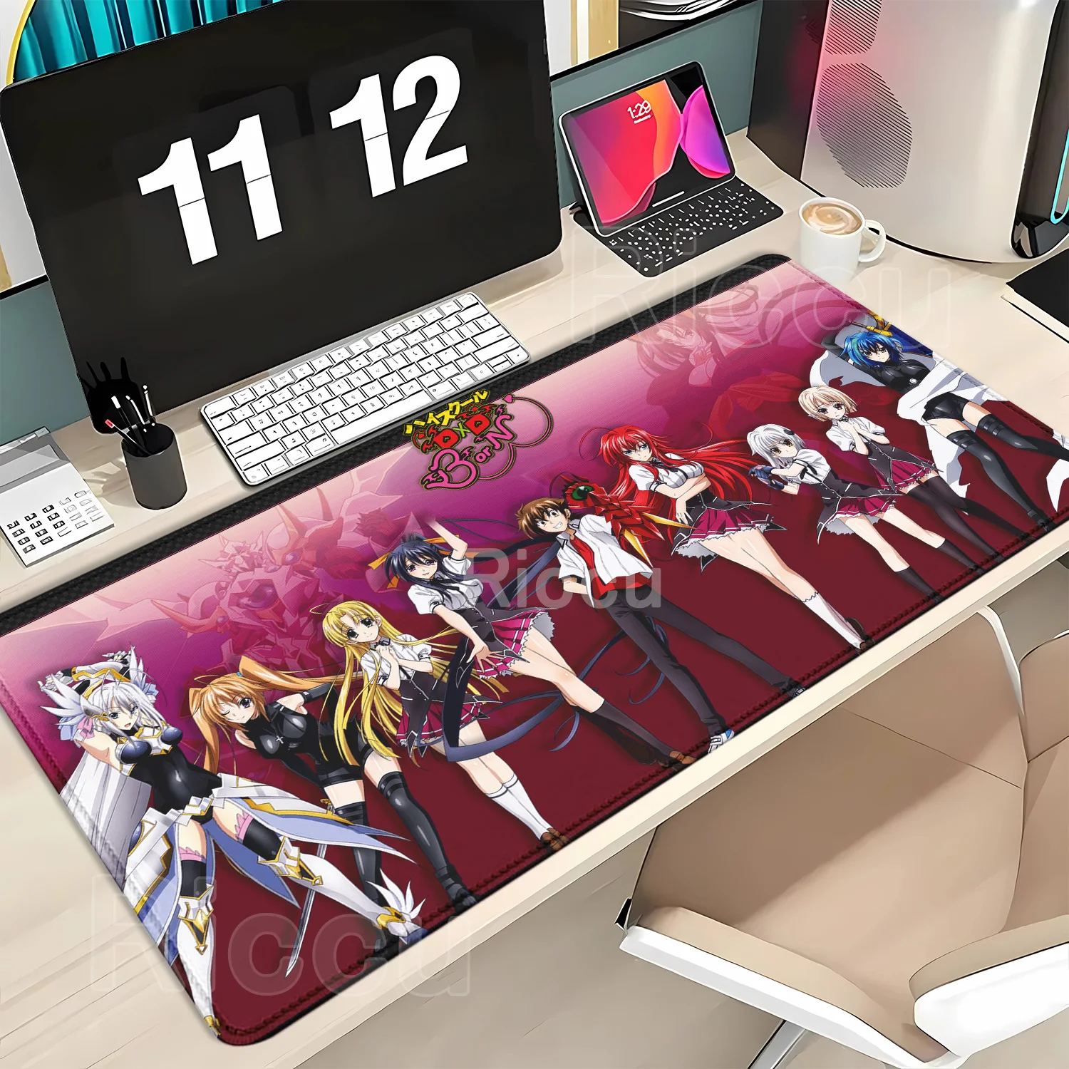 Image of High School DxD Rias Gremory ‌ Computer-Mauspad, großes Overlock-Mauspad, PC-Bürozubehör, Tastatur, HD-Druck, XXL-Schreibtischunterlage
