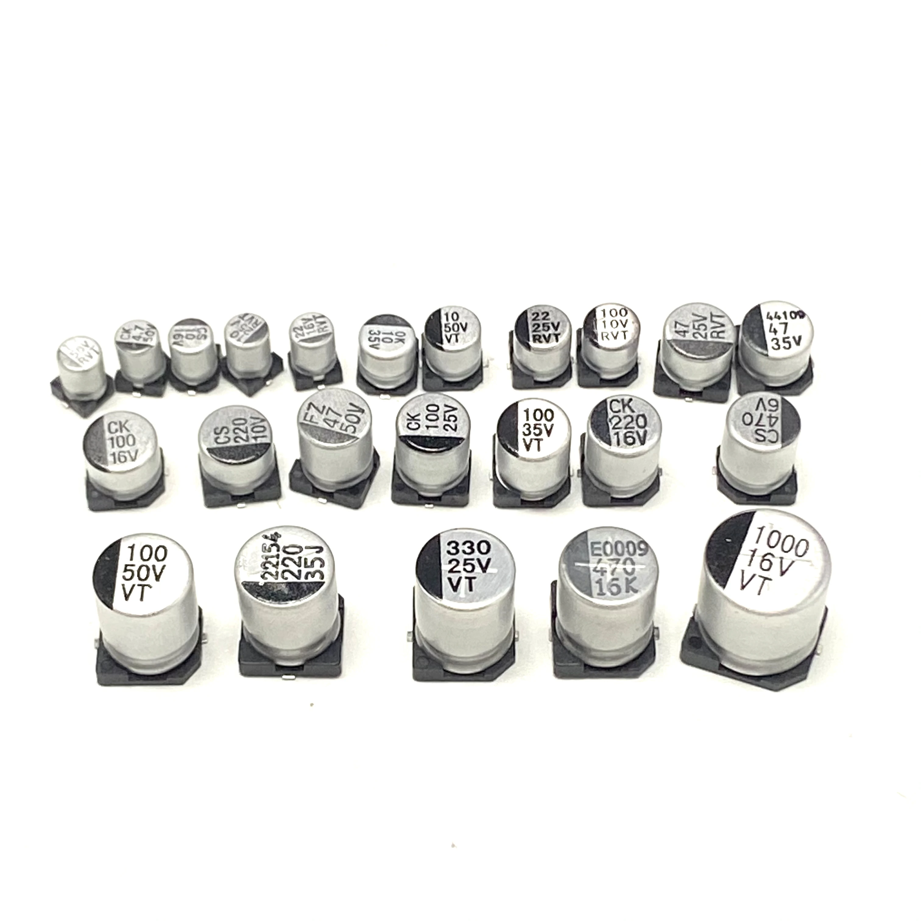 10 stks/partij Smd Aluminium Elektrolytische Condensator 50v 25v 16v 6v 35v 1000uf 10uf 220uf 47uf 220uf