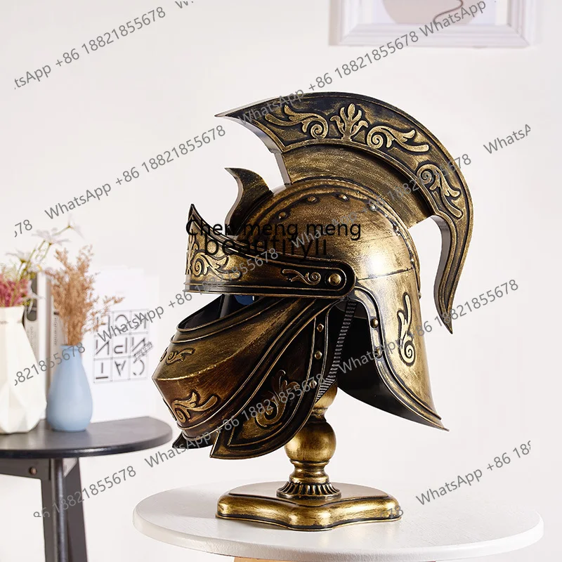 Wrought iron Roman head armor ornament European American European retro ornament