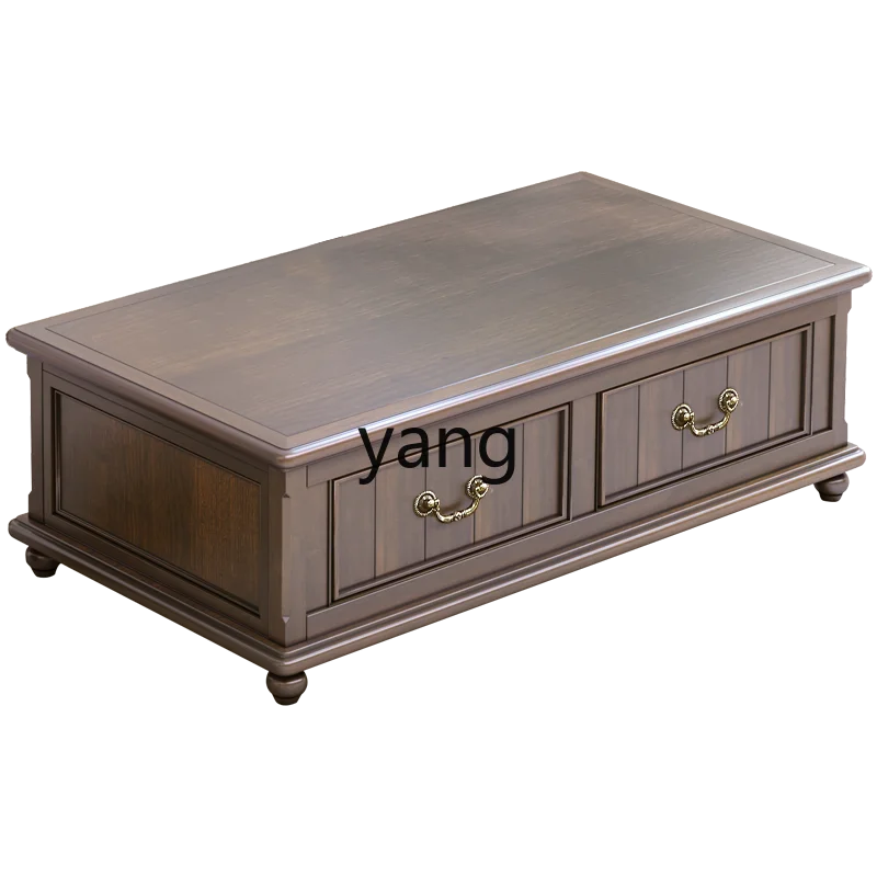 

Yjq Coffee Table Living Room Home Pure Solid Wood Small Apartment Tea Table TV Cabinet Unit