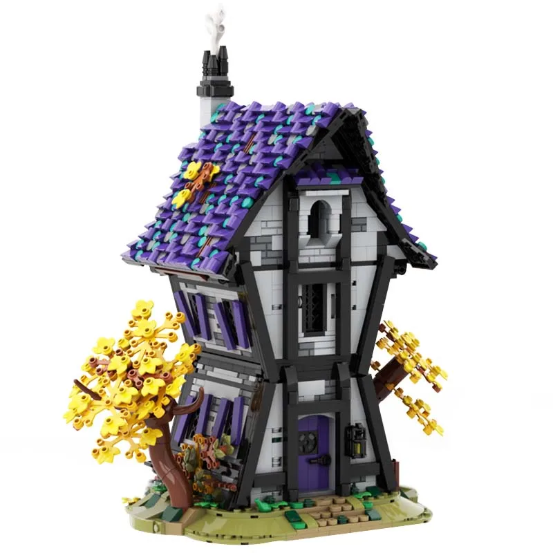 1912 PCS City Street Witches'House MOC ชุดตัวต่อแบบโมดูลาร์ ของเล่นเด็ก ดีไซน์แบบ DIY ของขวัญสำหรับเด็กผู้ชาย