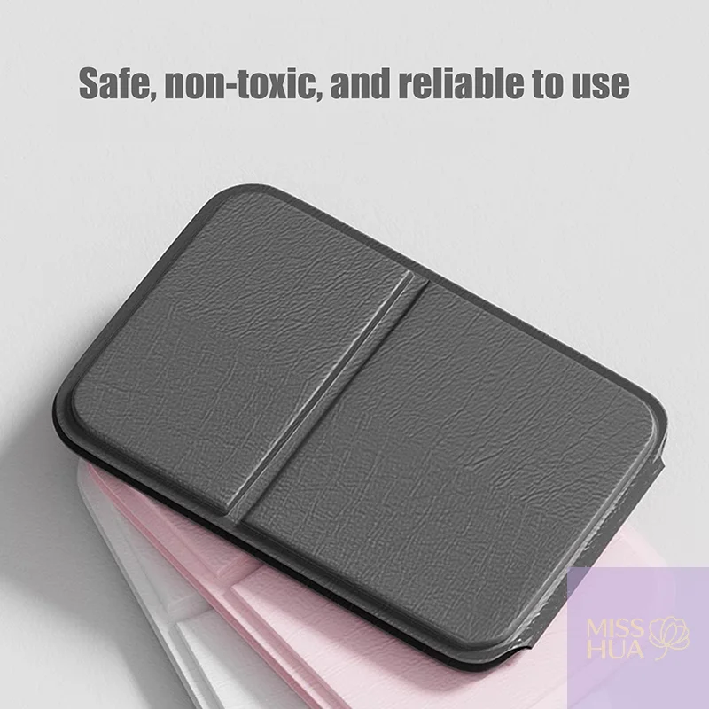 YY Desktop Mini faltbarer Make-up-Spiegel, einfarbig, PU-Leder, einfach, tragbar, verschleißfest, für Studenten, kompakt, Hand-Make-up-Mir