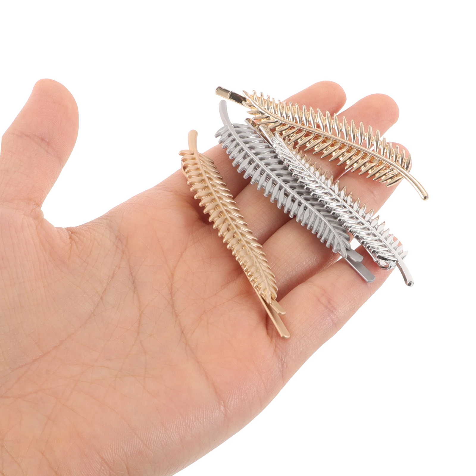 

4 Pcs Creative Leaf Hairpins Clasp for Women Decorative Clips Western Zinc Alloy Claw