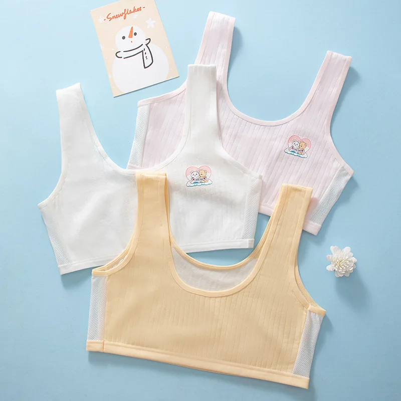 Girl's Bra 8-14 Years Old Cotton Girls Underwear Developmental Children Girls Students Teenage Girls Summer Thin Tank Tops