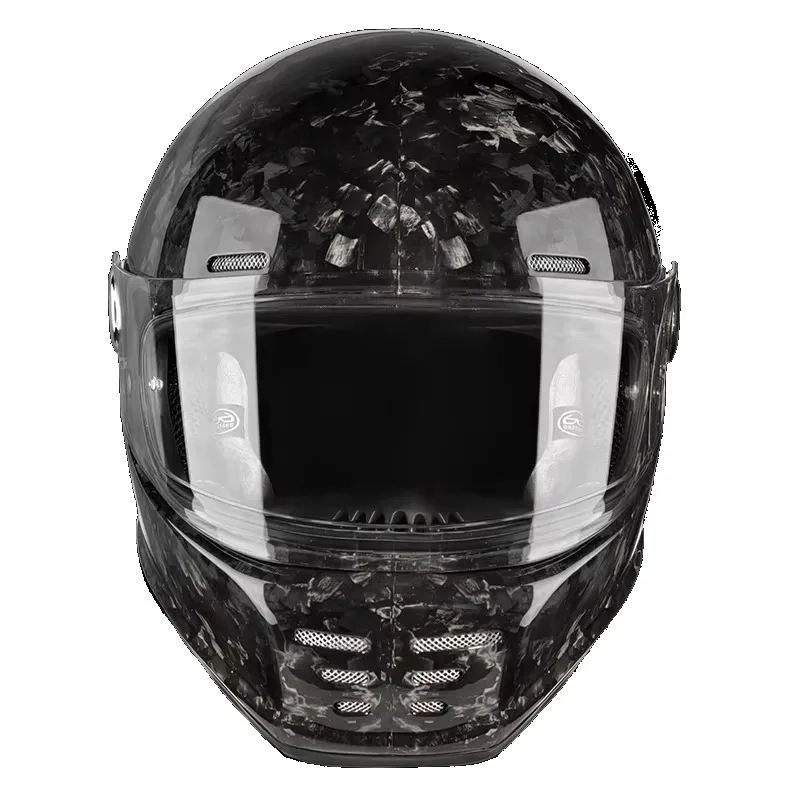 Airo Forged Carbon Fiber Retro Full Face Motorcycle Helmet with Bluetooth - DOT & 3C Certified - Unisex - Factory Direct