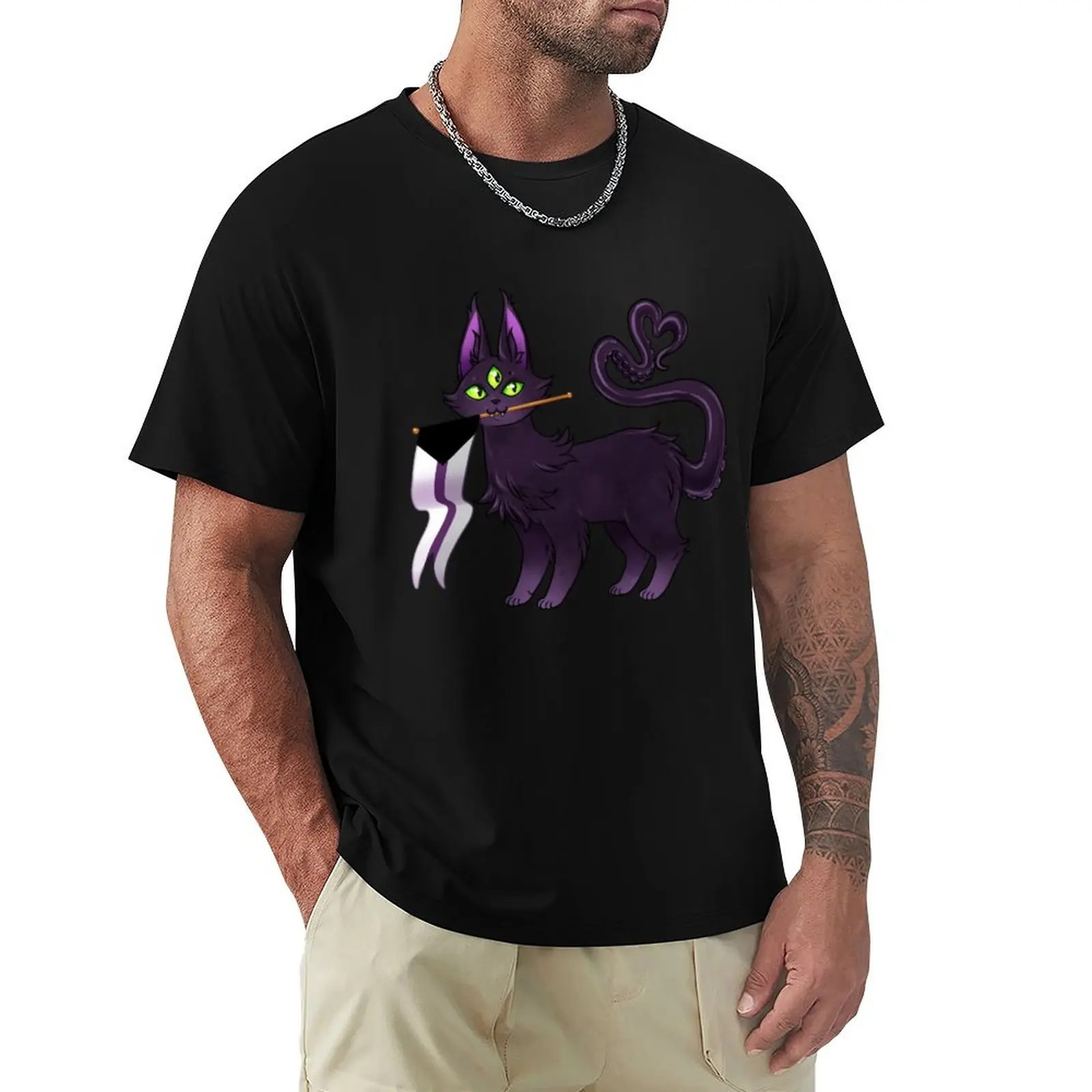 Demisexual Pride - Eldritch Kitty Xin T-Shirt Big and Tall Crew Neck Tee