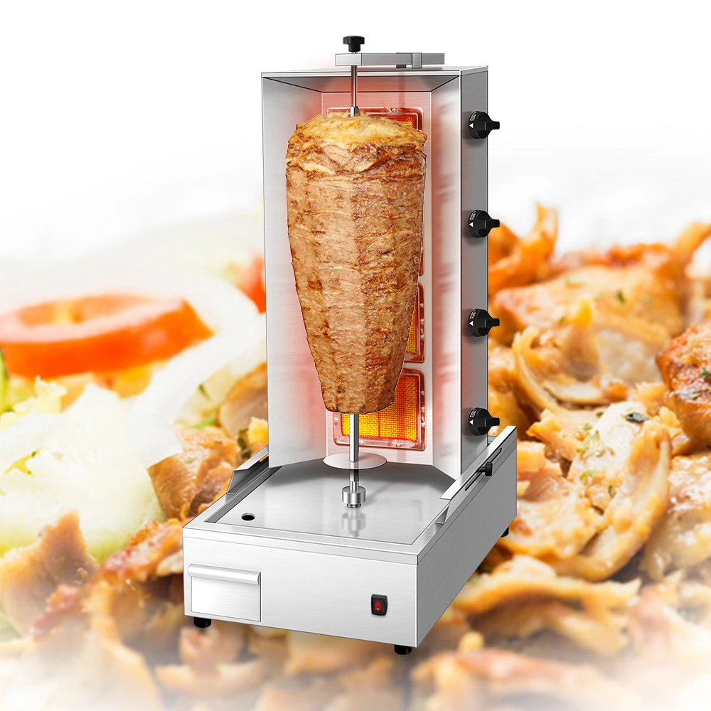 Halal shawarma equipment Turkey 5 burner shawarma machine Vertical gas shawarma kebabs for sale