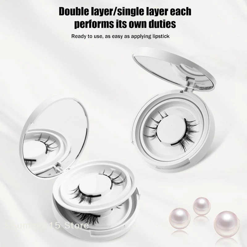 【R】1Pcs Magnetic Portable False Eyelash Storage Box Display Box With Mirror Case Eyelash Organizer Makeup Case