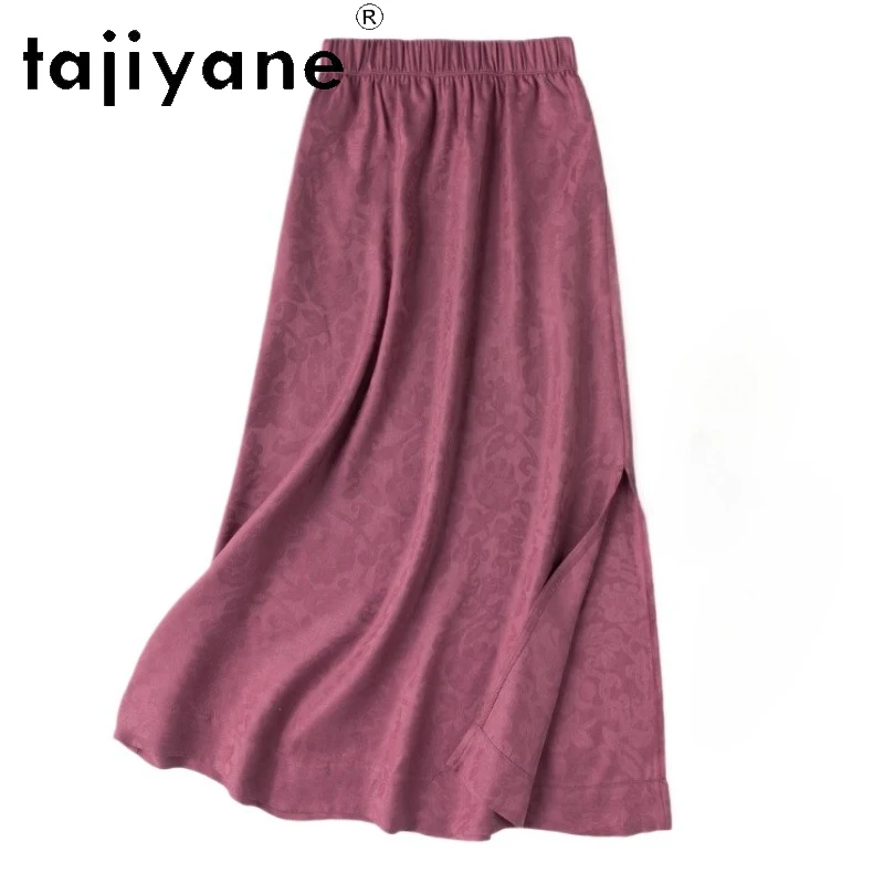 

TAJIYANE 100% Natural Mulberry Silk Skirt Elegant Long Skirts Summer Skirt Jacquard Woman Clothing 2025 Faldas Para Mujeres