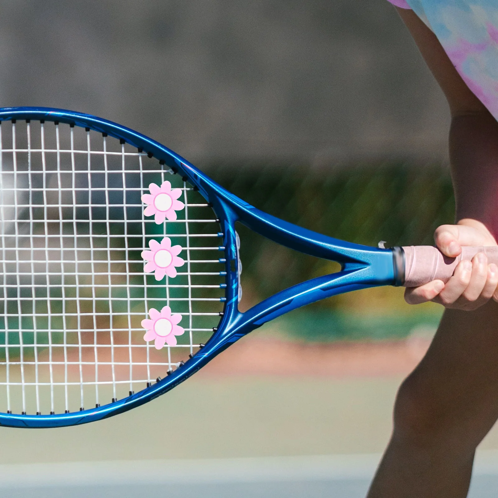 

6Pcs Decorative Tennis Dampener Flower Shape Vibration Reducer for Racket Shock Absorption Soft Silicone Easy Installation Fits