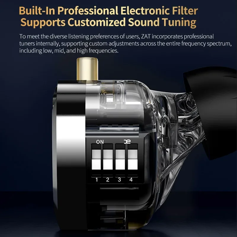 سماعة أذن KZ ZAT 8BA 1DD هجينة داخل الأذن قابلة للتعديل، سماعة أذن رياضية بخاصية إلغاء الضوضاء، سماعات أذن معدنية HIFI، صوت عالي الجودة #3
