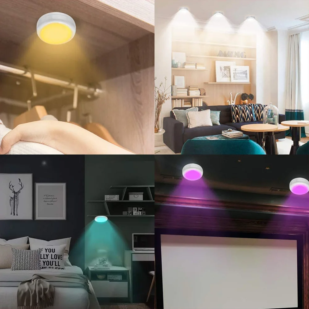 13Color Remote Creative Small Night Lamp With Adjustable Light Clap RGB Color Infrared Remote Control Cabinet Light