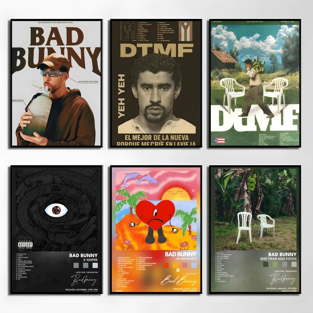 Singer B-bad Bunny Poster Elegant And Affordable Wall Art Stickers For Dormitory Living Room And Bedroom Spaces