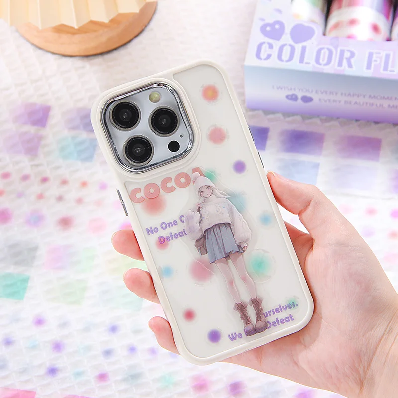 1 스타일 6 롤/박스 컬러 플로우 시리즈 박스형 테이프 DIY 핸드북 스크랩북 봉투 인감 스티커 머그잔 전화 케이스 사진 프레임