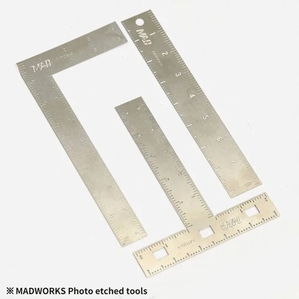 MADWORKS MT03 Photo-Etched Straightedge Ruler (T/L Type) - Model Craft & Modeling Hobby DIY Tools