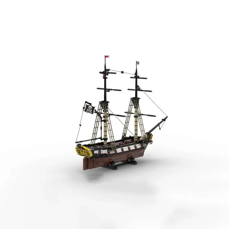 

MOC Barracuda Brig - Coastal Raider Building Blocks Pirate Ship Assembled Model Nautical Series DIY Toys Bricks Children's Gift