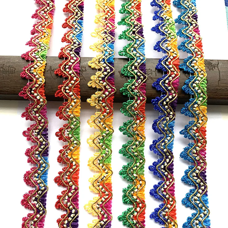 3m/118in Every Pack Gold Green lace trims Webbing Handmake DIY szycie Craft Dresses Curtain curve beading fabric accessory decora