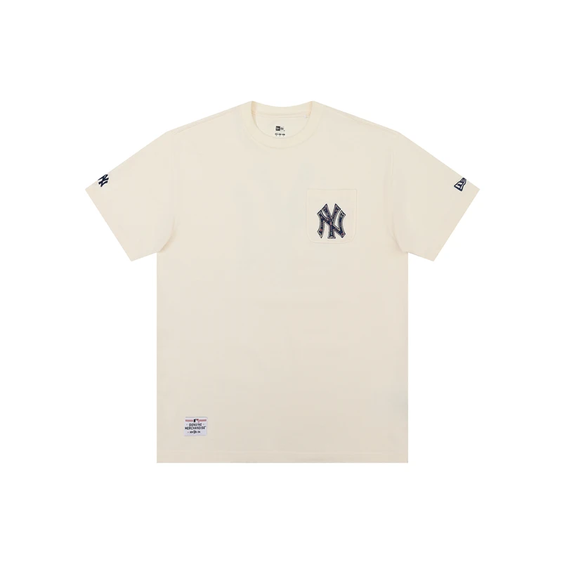 

New Era Mlb New York Yankees Thick Brand Embroidered Casual Round Neck Short-Sleeved T-Shirt, Same Style for Men and Women