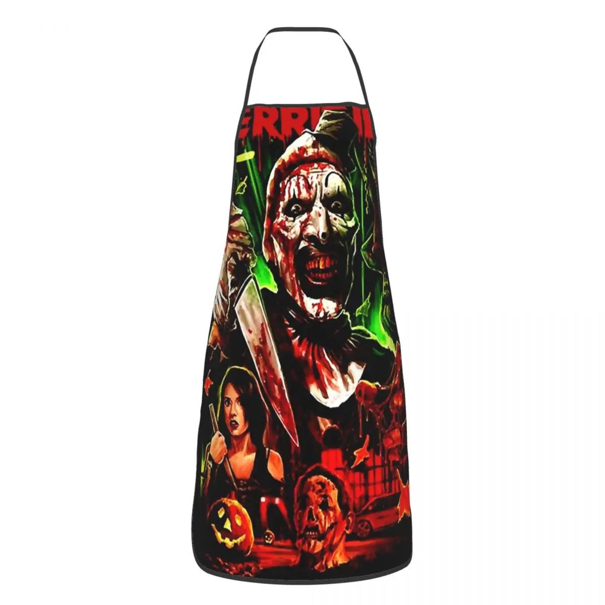 Halloween Terrifier Movie Art Apron Women Men Unisex Bib The Clown Horror Slasher Cooking Kitchen Tablier Cuisine Chef Painting