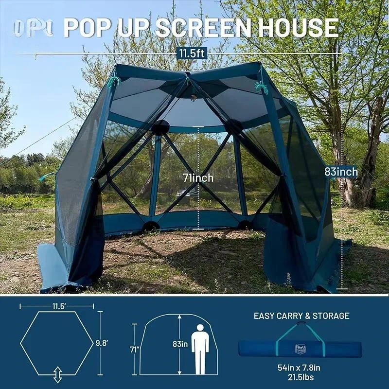 Simple Pop Up Gazebo Canopy Camping Tent 115x98ft All Season 2000-3000mm Waterproof Portable Instant Shelter