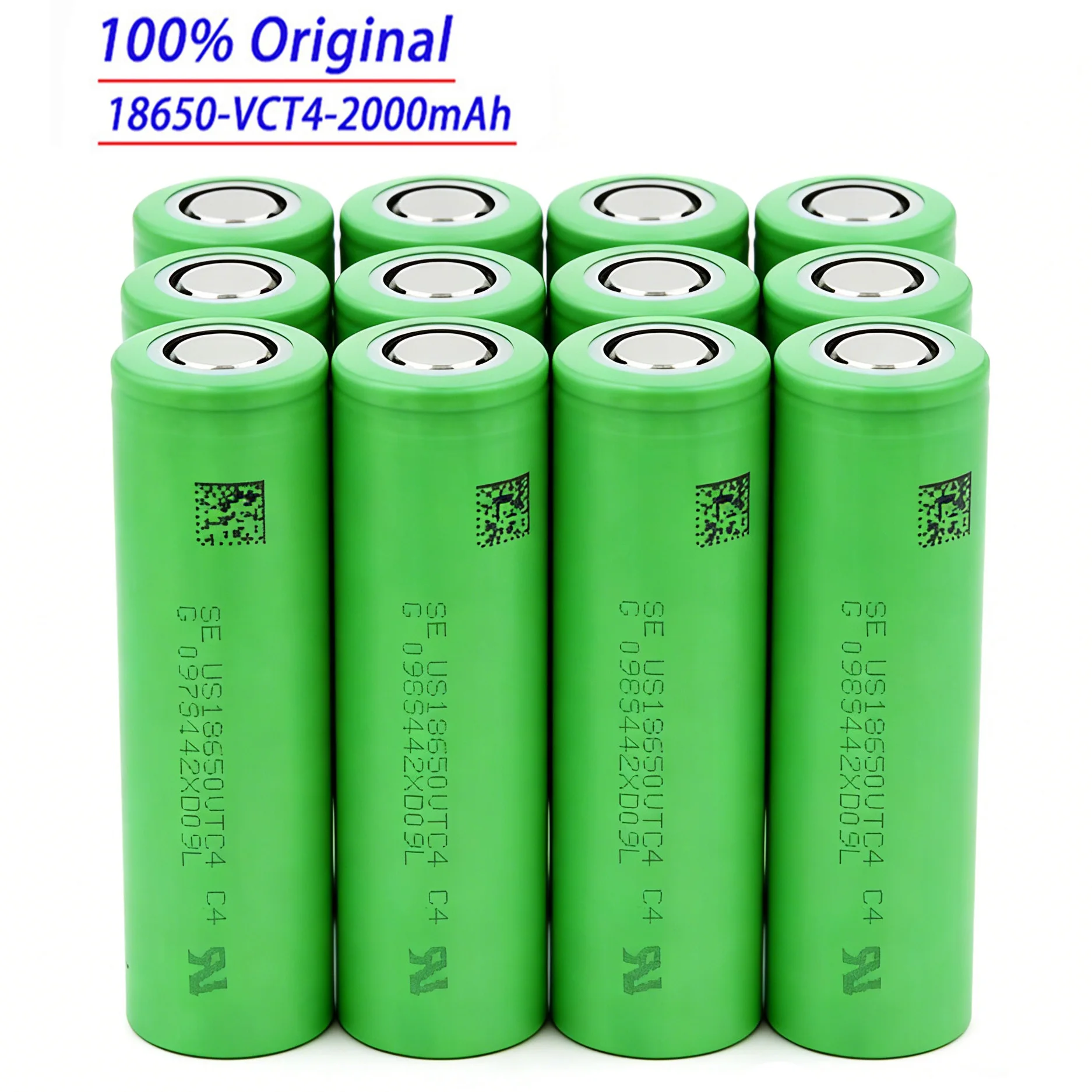 

100% New Original 3.7V 2000mAh Li Ion Rechargeable 18650 Battery for US18650 VCT4 20A 2000mah for Sony Toys Tools Flashlight