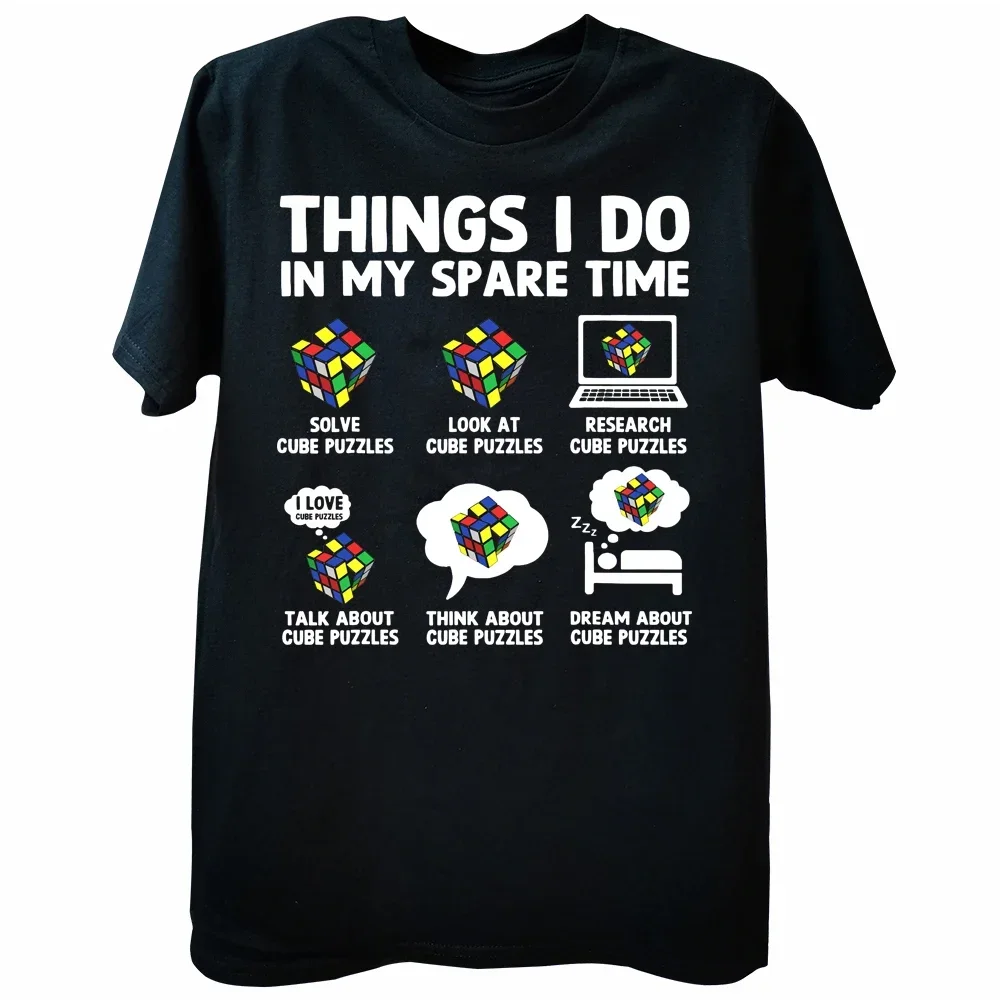 Funny Birthday GiftThings I Do in My Spare Time Cube Speed Cubing T Shirts Men Clothing Streetwear Graphic T Shirts Camisas